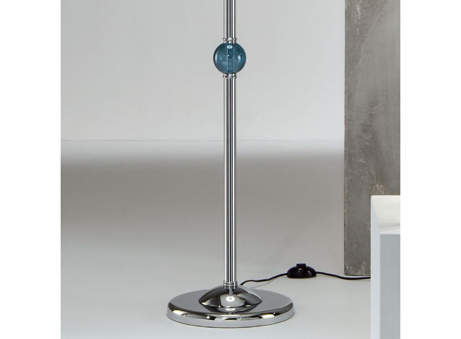 Klassieke handgemaakte Italiaanse vloerlamp van glas en metaal met lampenkap - Oliver Viadurini
