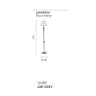 Klassieke handgemaakte Italiaanse vloerlamp van glas en metaal met lampenkap - Oliver Viadurini