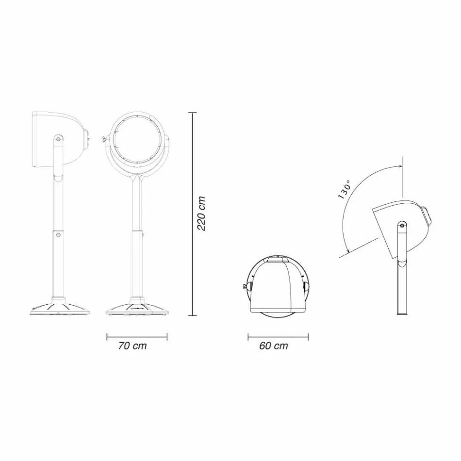 Poleasy design staande buitenlamp, 2 kleuren - Hollywood van Myyour Viadurini