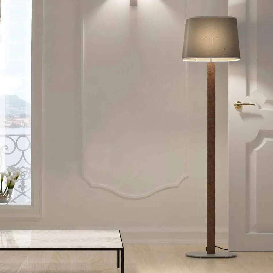 Moderne design staande lamp in metaal met stoffen lampenkap Made in Italy - Jump Viadurini