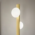 Aluminium vloerlamp met wit geblazen glaslicht - Alma Viadurini