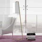 Metalen vloerlamp met moderne witte katoenen lampenkap Made in Italy - Barton Viadurini