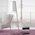 Metalen vloerlamp met moderne witte katoenen lampenkap Made in Italy - Barton