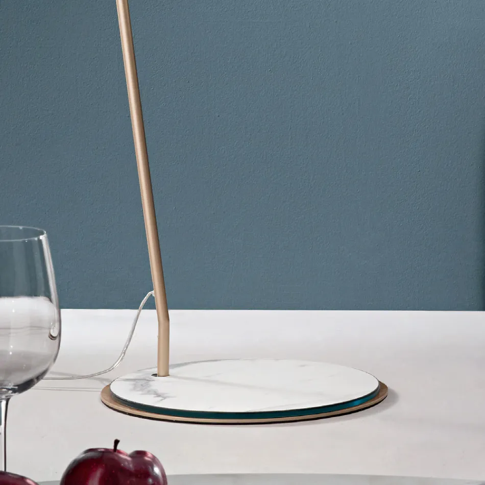 Metalen vloerlamp met pvc-kap bedekt met stof - Adriana Viadurini