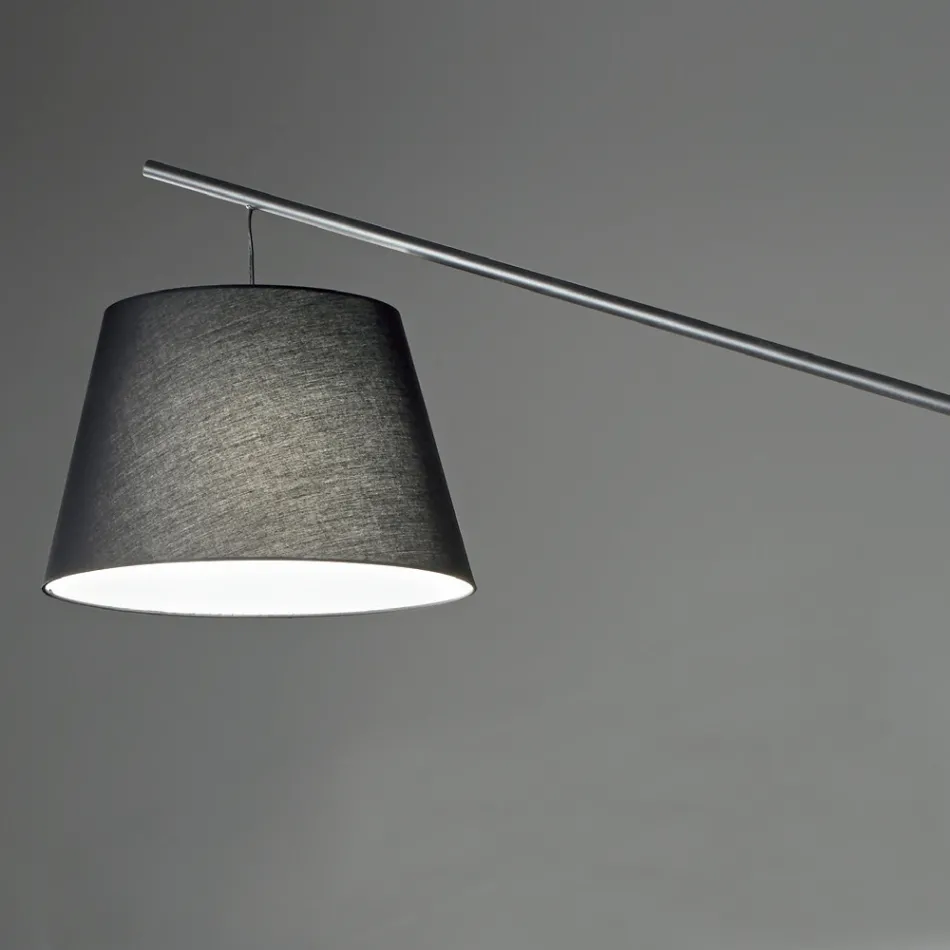 Metalen vloerlamp met pvc-kap bedekt met stof - Adriana Viadurini