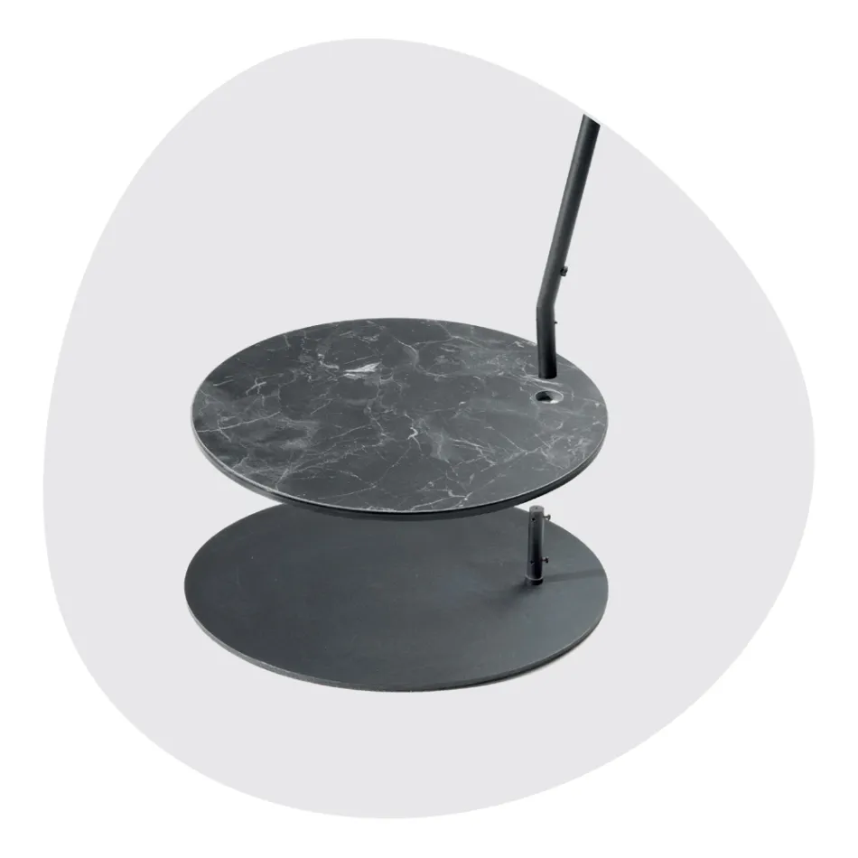 Metalen vloerlamp met pvc-kap bedekt met stof - Adriana Viadurini