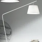 Metalen vloerlamp met pvc-kap bedekt met stof - Adriana Viadurini