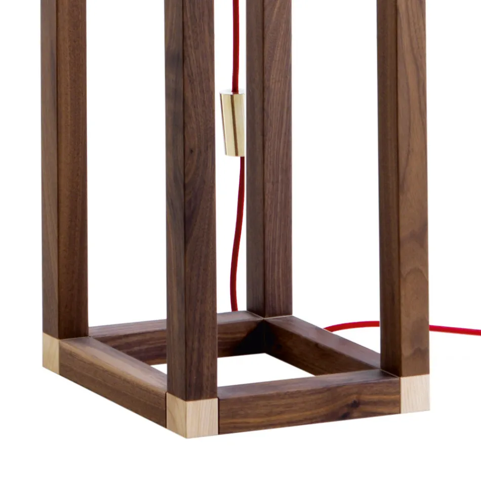 Staande lamp in onyx en designhout Grilli York gemaakt in Italië Viadurini