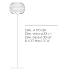 Glazen vloerlamp met twee afwerkingen en een metalen frame, gemaakt in Italië - Brera Viadurini