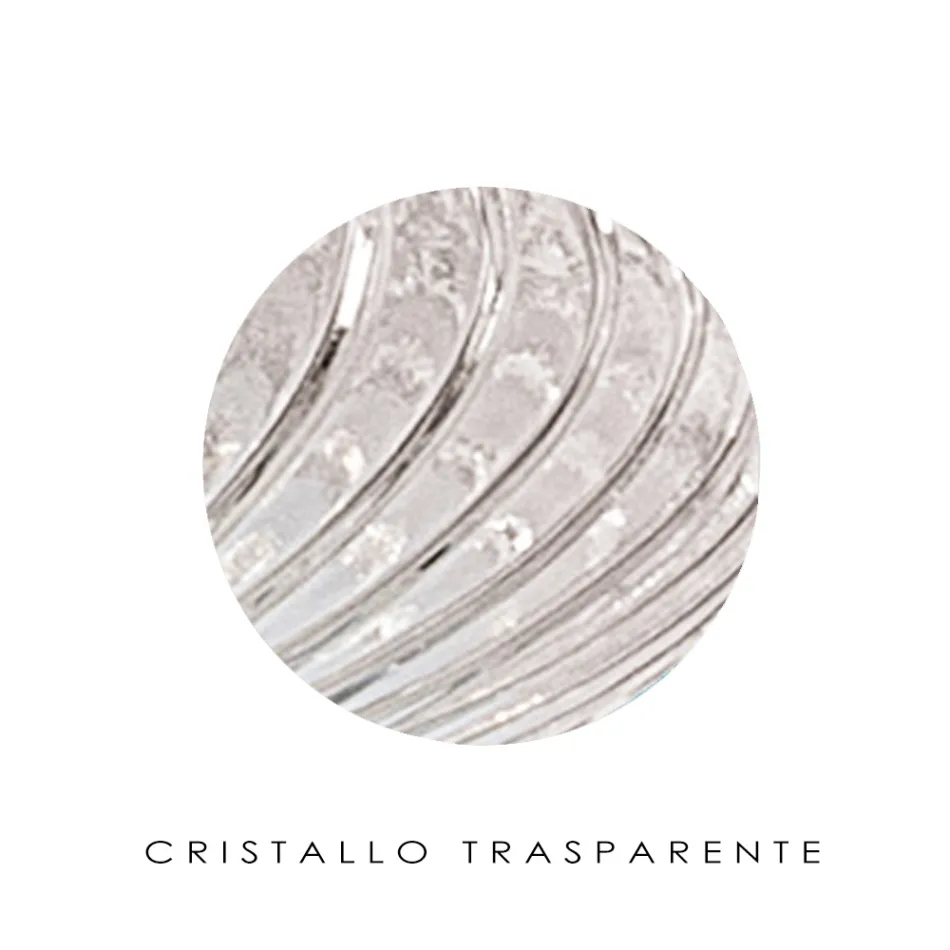 Geribbelde en handgeblazen Venetiaanse glazen vloerlamp - Dafne Viadurini