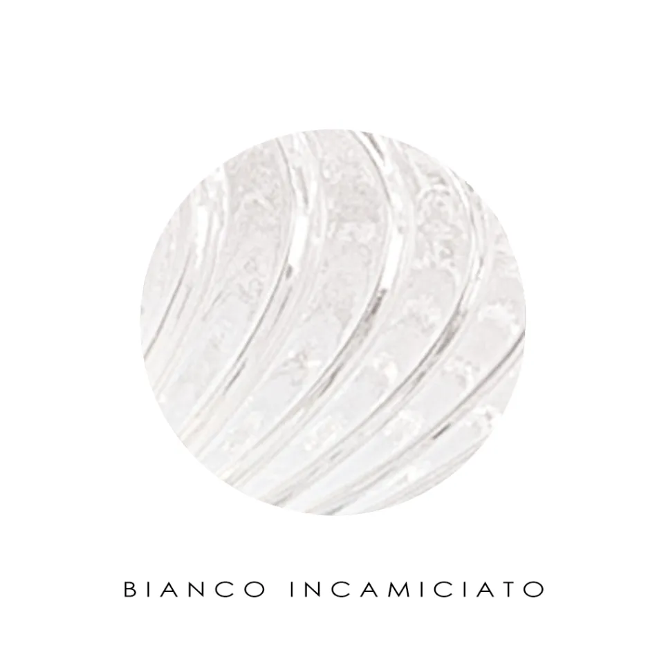 Geribbelde en handgeblazen Venetiaanse glazen vloerlamp - Dafne Viadurini