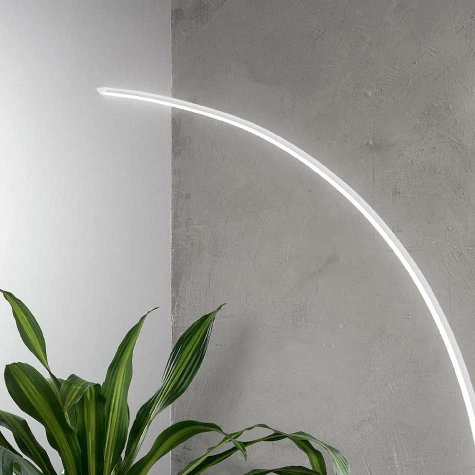 Moderne dimbare LED-vloerlamp in zwart, goud of wit metaal - Gondola Viadurini
