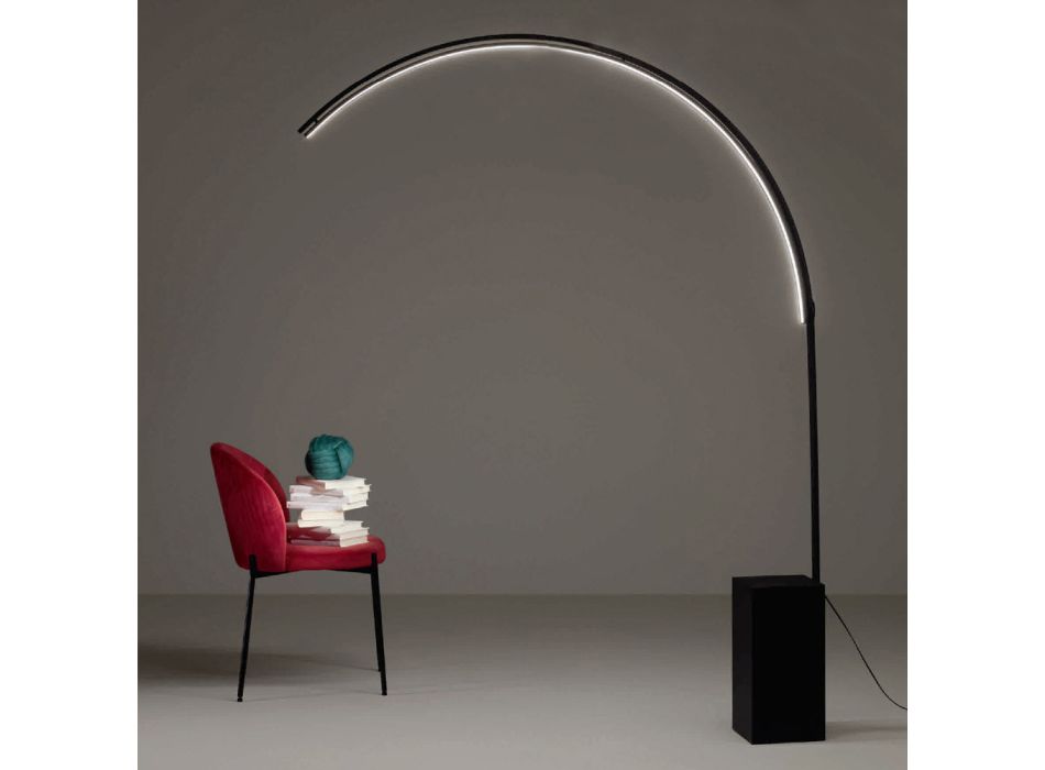 Moderne vloerlamp met dimbaar LED-licht in geverfd metaal - Picea Viadurini