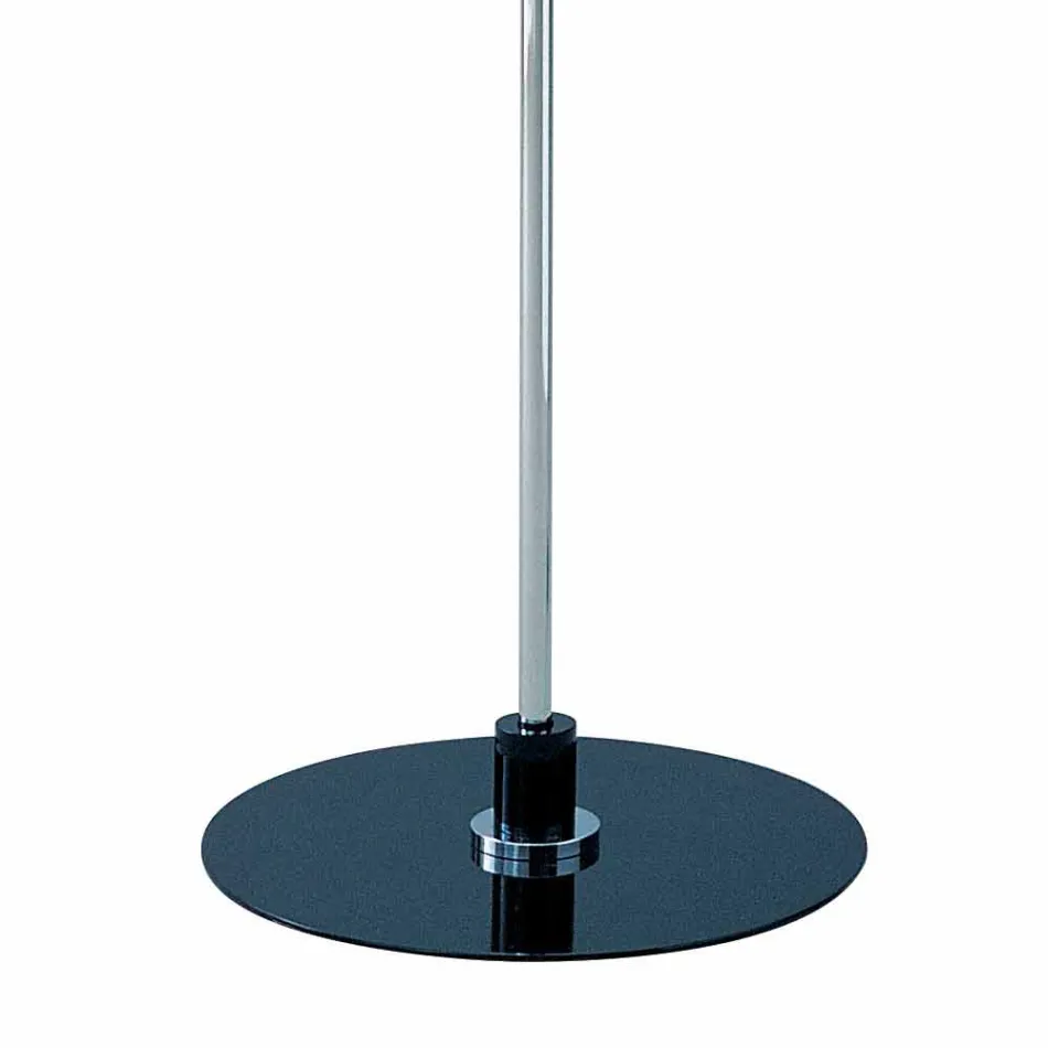 Moderne vloerlamp met verchroomde structuur en glasplaat Made in Italy - Saturno Viadurini