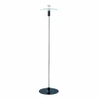Moderne vloerlamp met verchroomde structuur en glasplaat Made in Italy - Saturno Viadurini