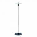Moderne vloerlamp met verchroomde structuur en glasplaat Made in Italy - Saturno