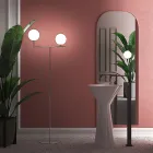 Moderne vloerlamp van mondgeblazen Venetiaans glas - Snow Viadurini
