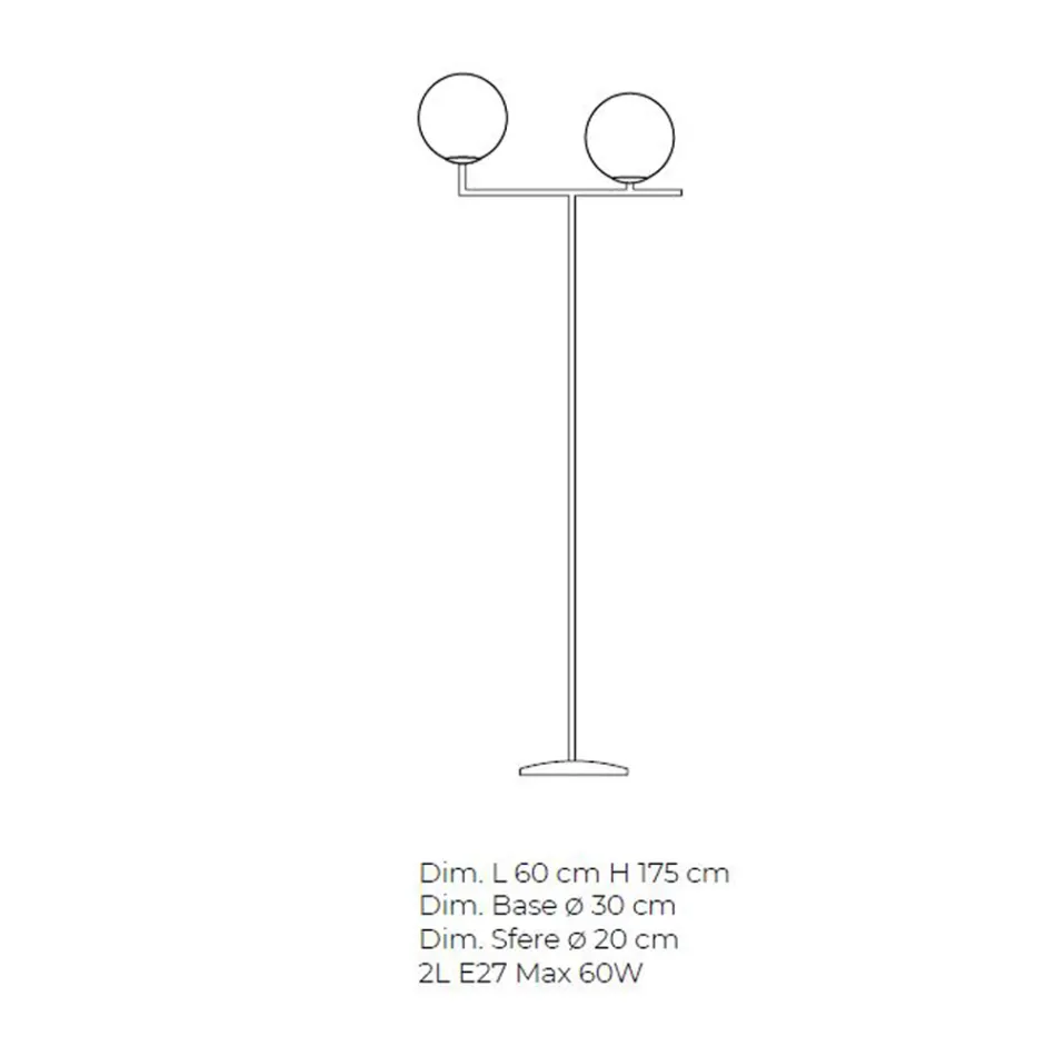 Moderne vloerlamp van mondgeblazen Venetiaans glas - Snow Viadurini
