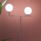 Moderne vloerlamp van mondgeblazen Venetiaans glas - Snow Viadurini