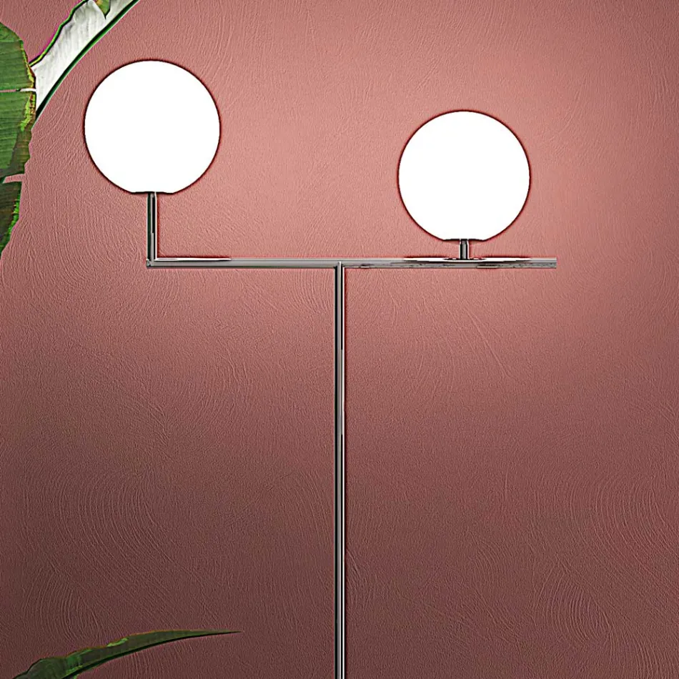 Moderne vloerlamp van mondgeblazen Venetiaans glas - Snow Viadurini