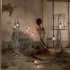 Woonkamer vloerlamp 3 lampen in wit of natuurlijk metaal Minimal Style - Styling Viadurini