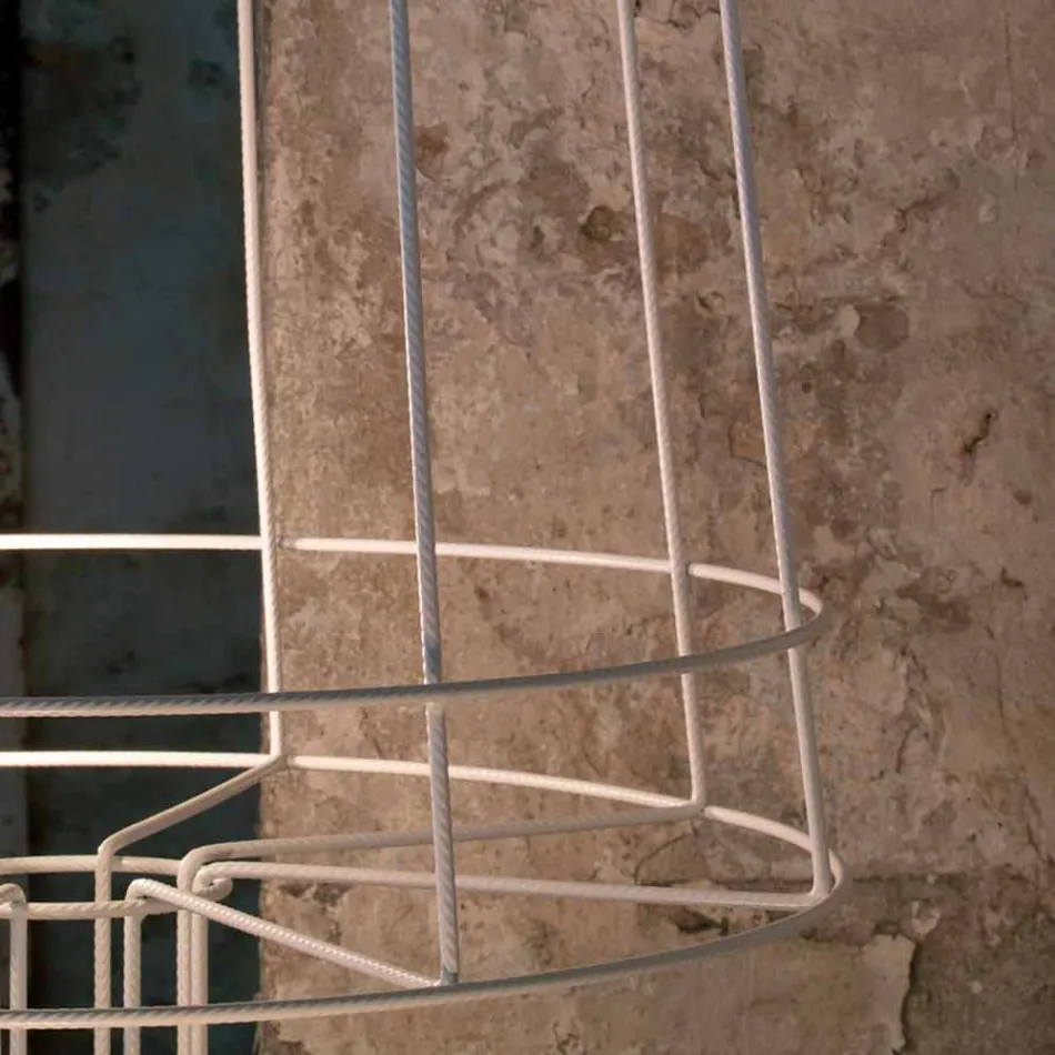 Woonkamer vloerlamp 3 lampen in wit of natuurlijk metaal Minimal Style - Styling Viadurini