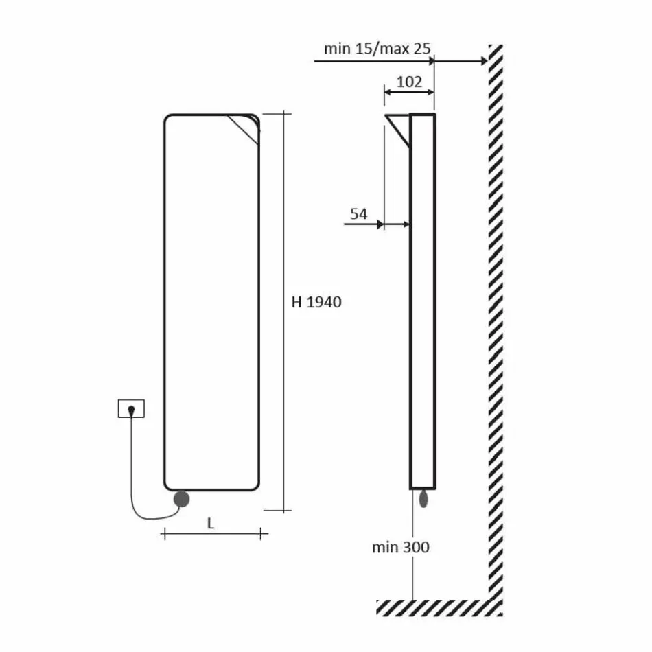 Modern design elektrische stralingsplaat tot 1000 W - Boek Viadurini