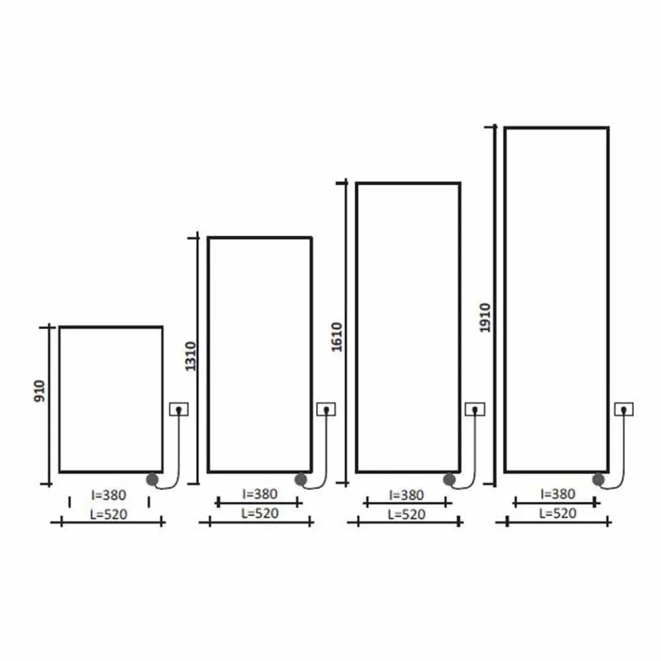 Elektrische stralingsplaat Moderne wandradiator tot 1000 W - Gebogen Viadurini