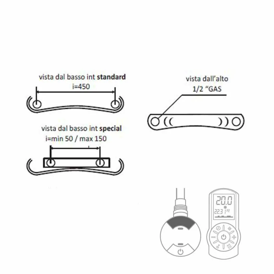 Elektrische stralingsplaat Moderne wandradiator tot 1000 W - Gebogen Viadurini