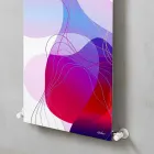 Wandgemonteerde hydraulische stralingsplaat in staal met decoratie 839 Watt - Kelvin Viadurini