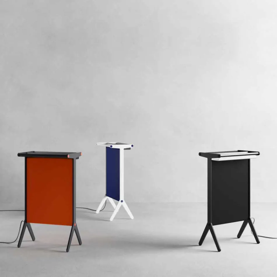 Stralingsplaat in aluminium en elektrisch en gekleurd textielontwerp 150 W - Sam Viadurini