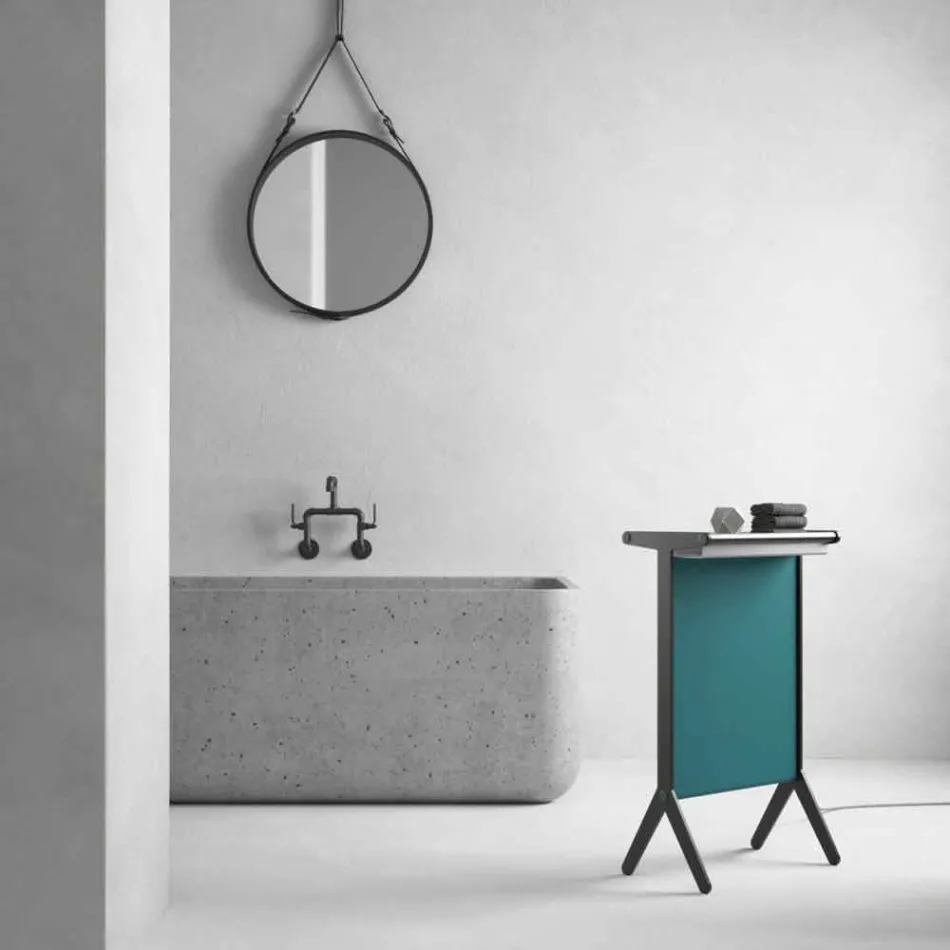 Stralingsplaat in aluminium en elektrisch en gekleurd textielontwerp 150 W - Sam Viadurini