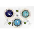 Gekleurde en moderne borden 18 stuks in steengoed Compleet servies - Egadi Viadurini