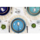 Gekleurde en moderne borden 18 stuks in steengoed Compleet servies - Egadi Viadurini
