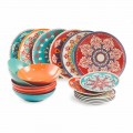 Etnische gerechten 18 stuks gekleurd porselein en steengoed servies - Perzië