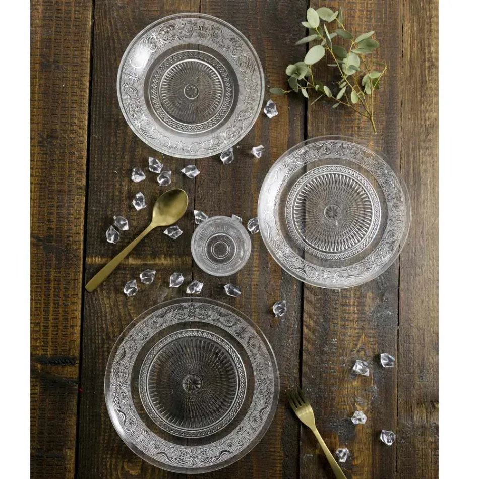 Transparante Glasplaten Luxe Klassiek Decor 18 Stuks - Palazzo Viadurini