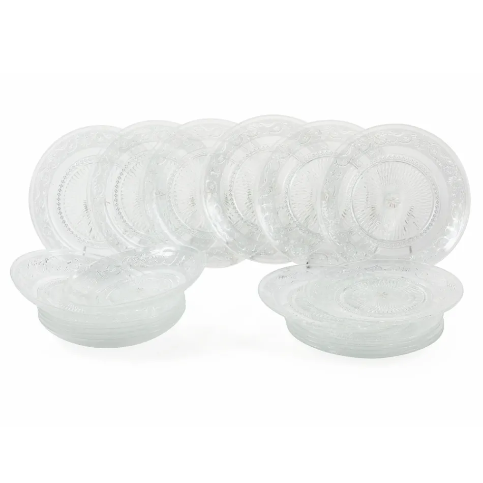 Transparante Glasplaten Luxe Klassiek Decor 18 Stuks - Palazzo Viadurini