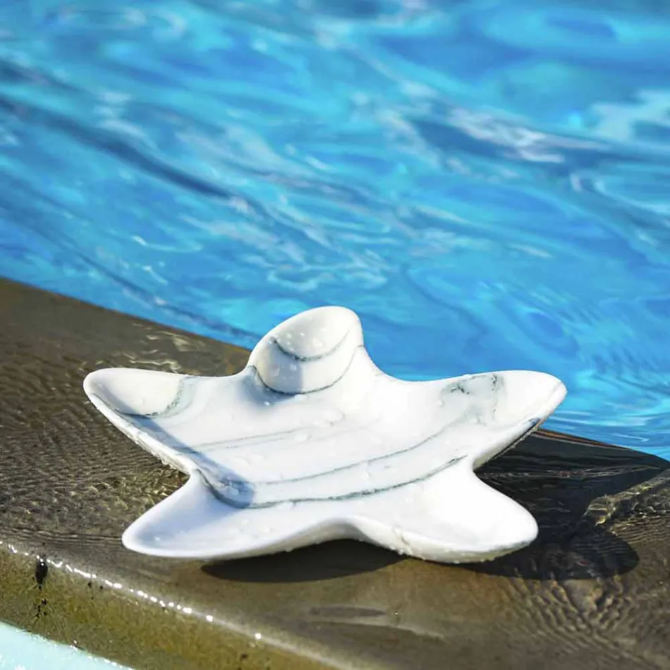 Moderne marmeren schotel in de vorm van een zeester Made in Italy - Ticcio Viadurini