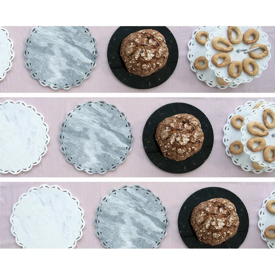 Ronde kaasplaat in wit of zwart marmer gemaakt in Italië - Kirby Viadurini