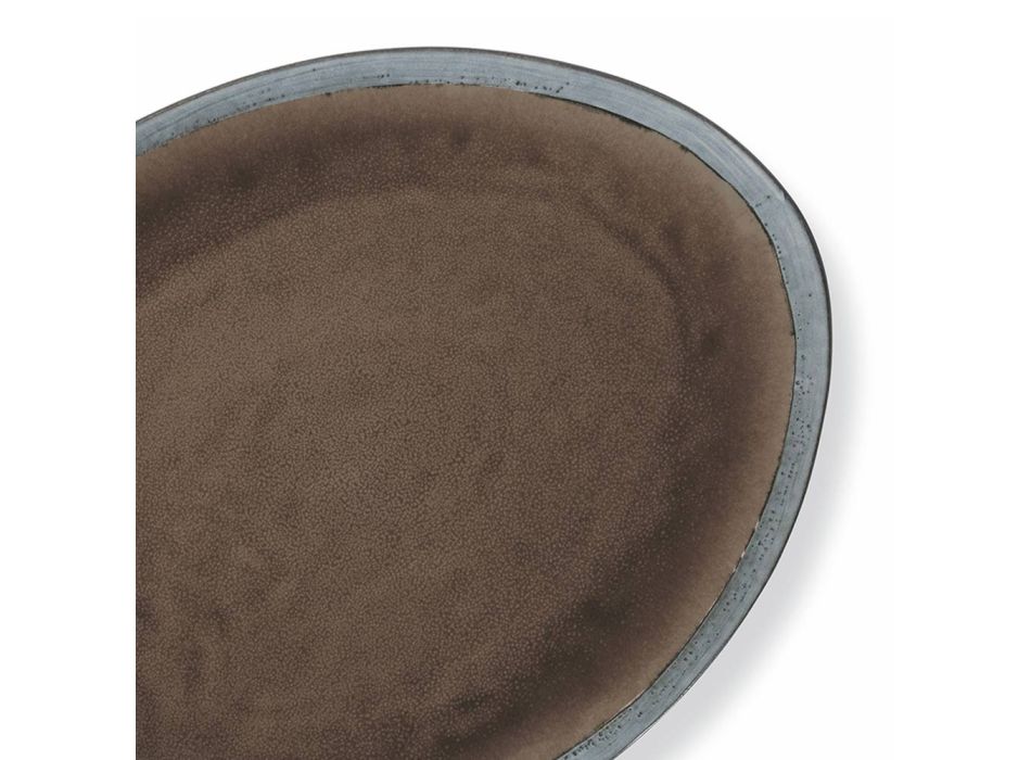 Ovale serveerschaal van modern design met dubbele kleur - Nassau Viadurini