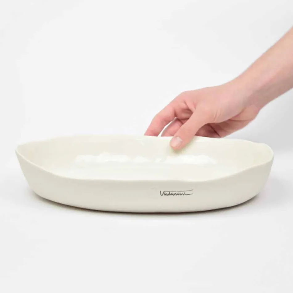 Luxe Design Wit Porselein Ovaal Serveerbord - Arcimaesta Viadurini