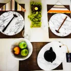 Ronde serveerschaal van wit Carrara-marmer Made in Italy - Kamil Viadurini