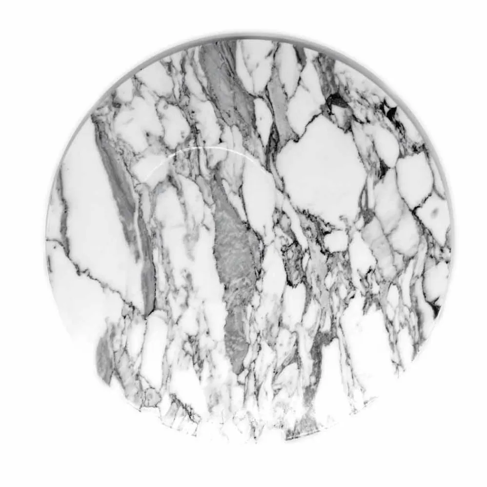 Ronde serveerschaal van wit Carrara-marmer Made in Italy - Kamil Viadurini