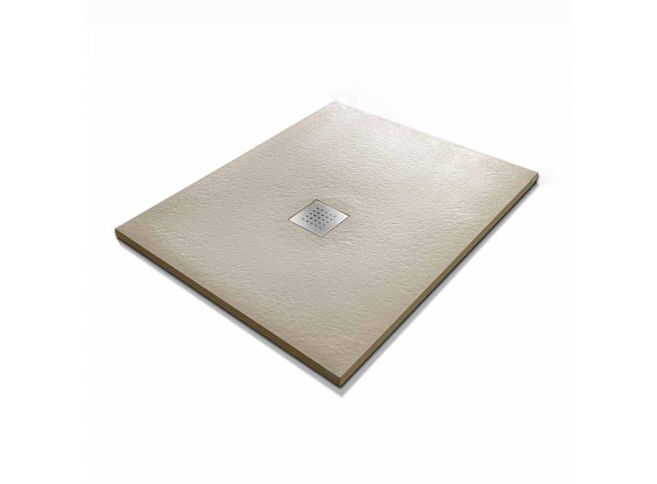 Douchebak 100x80 in Resin Stone Effect Finish Modern Design - Domio Viadurini