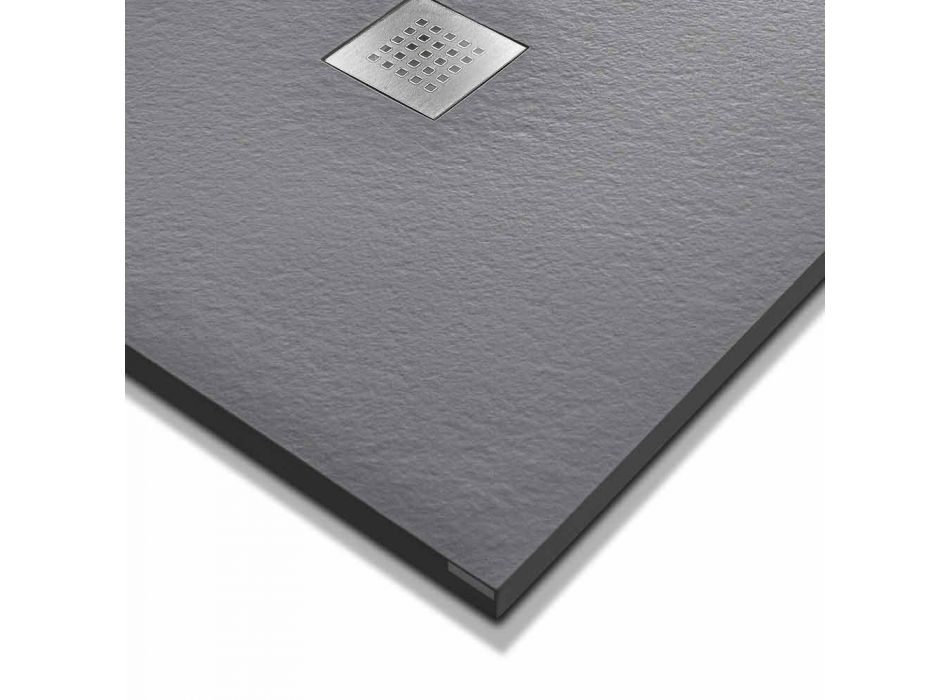 Douchebak 100x80 in Resin Stone Effect Finish Modern Design - Domio Viadurini