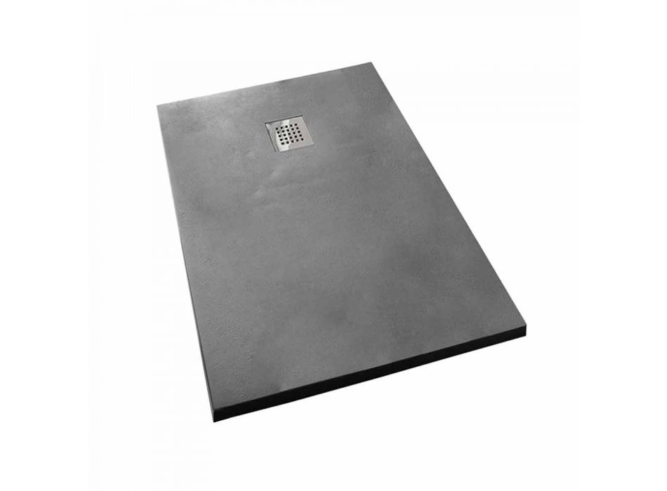 Douchebak 140x70 cm in wit of grijs - Cupio betoneffect hars Viadurini
