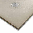 Moderne douchebak 120x80 in steen en staal met harseffect - Domio Viadurini