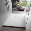Moderne rechthoekige douchebak 100x80 cm in hars met fluweeleffect - Estimo
