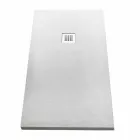 Moderne rechthoekige douchebak 160x80 in hars met steeneffect - Domio Viadurini