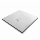 Vierkante douchebak 80x80 cm in wit harsfluweeleffect - Estimo Viadurini